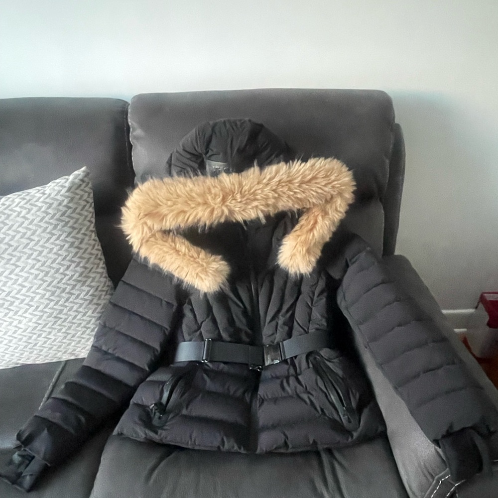 RUDSAK Black Puffer Jacket with Tan Fur